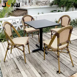 Açık veranda mobilya fransız tarzı Rattan sandalye restoran Paris Cafe parisli Bistro sandalyeler