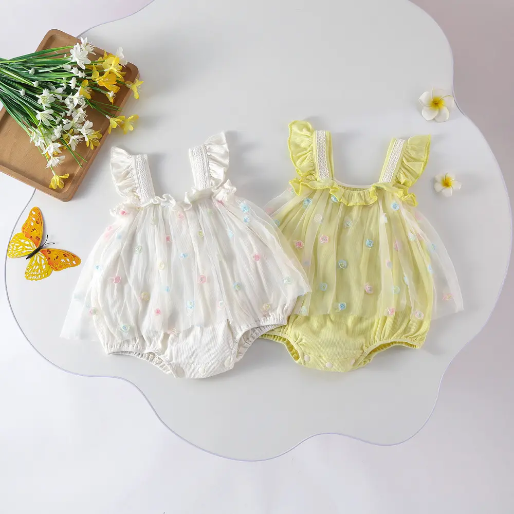 Toddler Dress 2024 Summer Baby Summer Princess Girl Sweetheart New Product Strap Flower Infant Jumpsuit Baby Girls Romper