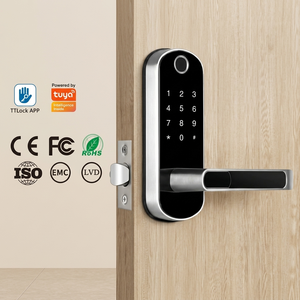 Kunci Pintu Pintar Biometrik Sidik Jari Tanpa Kunci Elektrik dengan Kata Sandi, WiFi Tuya TTlock APP untuk Pintu Gudang - Product Image 1