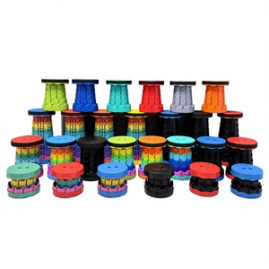 Sgabello da Campeggio Pieghevole Telescopico Portatile, Sgabello Retrattile Leggero <span class=keywords><strong>in</strong></span> <span class=keywords><strong>Plastica</strong></span> per Pesca, Escursionismo, Barbecue all'Aperto - Product Image 3