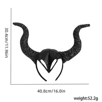 Serre-tête de pirate diabolique d'Halloween avec grandes cornes – Accessoire unique et nouveau design pour photos, spectacles, fêtes, danse et remises de diplômes