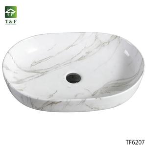 <span class=keywords><strong>Lavabo</strong></span> de Cerámica de Lujo para Baño de Hotel, <span class=keywords><strong>Lavabo</strong></span> de Porcelana con Aspecto de Mármol, <span class=keywords><strong>Lavabo</strong></span> Artístico de Cerámica, <span class=keywords><strong>Lavabo</strong></span> de Encimera - Product Image 2