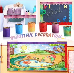 Fronteras de aula escolar para tablón de anuncios, rollos de borde de tablón de anuncios, tablón de anuncios festoneado, decoración de aula escolar - Product Image 3