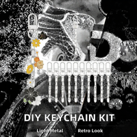 Kit Pembuatan Gantungan Kunci Tempat Koin Logam Perak Vintage DIY - Rantai Ekstensi Gantungan Kunci - Kerajinan Tangan Ringan dan Modis