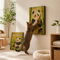 Grattoir à chat mural classique écologique en carton ondulé, planche à gratter décorative, impression personnalisée, carton durable