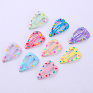 Little Heart Dot Hair <b>Clips</b> 6.5cm BB <b>Clip</b> For Children Daily Use Metal Material - Product Image 1