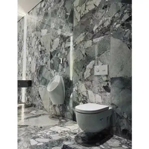 Unico ceppo bianco grigio marmo pietra pavimentazione grande lastra piastrella per bagno