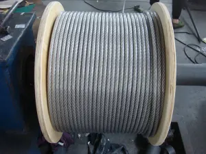 1x19 Guy Wire Galvanized Braided Anti Twisting High Tensile Steel Wire Rope Bright Aircraft Steel Cable