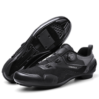 Chaussures de cyclisme de course d'extérieur en tissu tissé respirant rouge avec boucle rotative à ajustement rapide – Fabricants de chaussures de cyclisme
