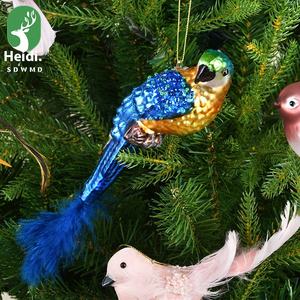 クリエイティブガラス鳥ペンダントホリデー動物をテーマにしたクリスマスツリー飾り家庭用強化ツリーシーン - Product Image 1