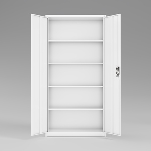 Armoire de classement en acier avec 2 portes et 4 étagères réglables, grande capacité de rangement - Product Image 4