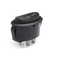 Interrupteur à bascule ZhaoFa KCD1 pour bouilloire électrique, mini 3P OFF-ON 250V 6A, matériau PA66/PC, certifié CE, IP12/IP11/IP53, 100000