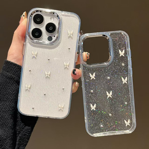 Per Apple 16 Pro Max <span class=keywords><strong>Cover</strong></span> in resina trasparente in stile Glitter <span class=keywords><strong>iPhone</strong></span> 15 14 13 12 <span class=keywords><strong>Plus</strong></span> conchiglia custodia per cellulare accessori - Product Image 1