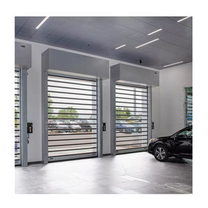 Lames en polycarbonate au design moderne et volets roulants en alliage d'aluminium Portes <span class=keywords><strong>de</strong></span> <span class=keywords><strong>garage</strong></span> Vue complète Transparent à grande vitesse Action rapide - Product Image 1