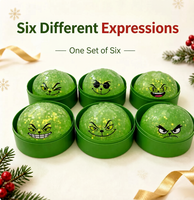 Jouet Squishy Grinch Vert en TPR, Boîte Mystère Thème Noël, Cadeau Anti-Stress et Décompression Émotionnelle – Unisexe, Tous Âges