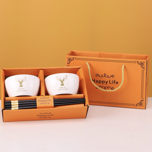 Promotional Corporate Gift Set Wedding Company Festival Ceramic Bowl Set Can Be Customized with logo Gift Box Set Gift Set