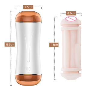Günstiger Preis Wasserdicht Realistische Handheld Oral Silikon Vagina Vibrierende Sexspielzeug Pussy Vibrator Für Männer Masturbation - Product Image 3