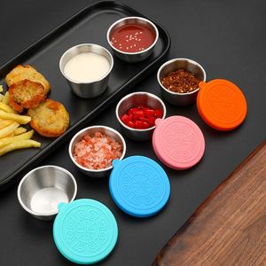 Tazas Personalizadas de Acero Inoxidable 18/8 de 40ml, 50ml y 70ml para Salsas, Tazas para Salsa de Carne Occidental con Tapa de Silicona - Product Image 5
