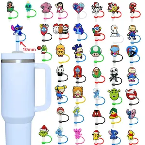 silicone 8mm 10mm straw topper charms