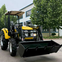 Tracteur agricole à roues de 100 chevaux, fourni directement par l'usine, avec cabine fermée confortable