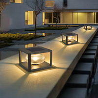 Exterior IP65 impermeable Solar jardín valla puerta paisaje decoración iluminación Villa columna lámpara Led poste Pilar Luz