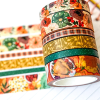 Ruban adhésif washi coloré au design de dessins animés avec un fabricant professionnel, ensemble de rubans adhésifs washi vintage