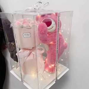 San Valentín 2025 Real Natural Eterno para siempre Flores secas Rosa preservada Oso de fresa Regalo del Día de San Valentín 2025 - Product Image 1