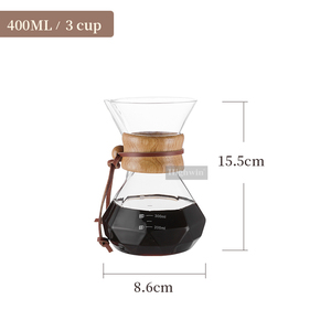 Highwin 400ml 600ml 800ml thủy tinh borosilicate đổ qua máy pha cà phê với bộ lọc bằng thép không gỉ có thể tái sử dụng - Product Image 6