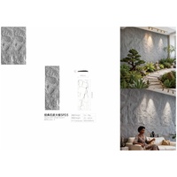 Panneau mural en pierre PU 3D - Design moderne en grandes dalles, imperméable, couleurs personnalisées