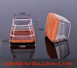 Capuchons de jambes de chaise rectangulaires 12mm 18mm 22mm 28mm 36mm Protecteurs de jambes de chaise en silicone Capuchons de jambes de chaise en caoutchouc - Product Image 2