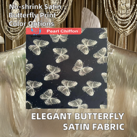 Haute qualité 100% Polyester Double face crêpe tissu papillon imprimé léger résistant à l'eau doublure enfants filles
