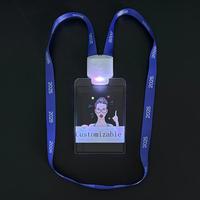 Lanière lumineuse LED pour badge avec logo personnalisé en plastique, 15 couleurs, portable pour les expositions et la publicité