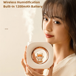 Nuevo <span class=keywords><strong>Humidificador</strong></span> Ultrasónico de Dibujos Animados Adorable, Recargable de 1200mAh, Portátil, con Luz Nocturna Cálida y Fría, para Uso en Coche, Bajo Consumo - Product Image 2