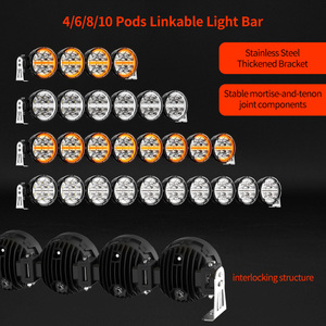 Nuevo Kit de Barra de Luces LED Modular Enlazable para Parachoques Delantero y Techo de 42 y 22 Pulgadas, 12V 24V, con DRL, para UTV - Ideal para Aventuras Todoterreno - Product Image 2