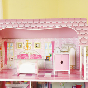 WEIFU vente Chaude 3 étages coloré en bois jouet maison de poupée - Product Image 2