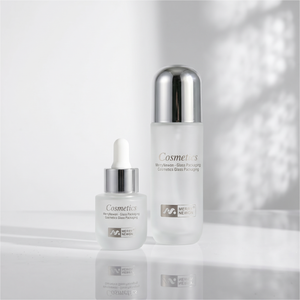Bouteilles en verre cosmétiques MERRYNEWON, forme cylindrique, finition givrée, bouchon compte-gouttes, emballage haut de gamme pour soins de la peau - Product Image 4