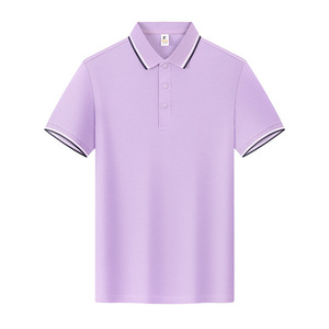 <b>Polo</b> Shirt Men's Short Sleeve Solid Color Cotton Contrast Trim Daily Wear Workwear Custom Logo Printing - Product Image 2