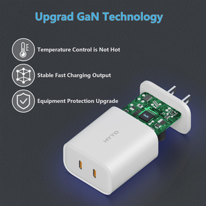 Cargador de Pared HYTO USB C de 36 W, Adaptador de Carga Rápida con Doble Puerto, Enchufe Estadounidense y Europeo, Cargador GaN Tipo C para Teléfono Móvil, Cargadores para Celular - Product Image 2