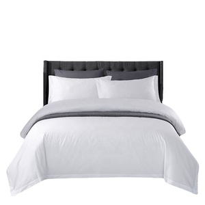 Star Hotel Linen Luxury 400TC <span class=keywords><strong>Housse</strong></span> <span class=keywords><strong>de</strong></span> <span class=keywords><strong>couette</strong></span> blanche unie avec taie d'oreiller Ensembles Linge <span class=keywords><strong>de</strong></span> lit Drap <span class=keywords><strong>de</strong></span> lit Hôtel - Product Image 2