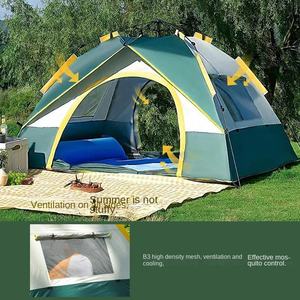 Tenda da <span class=keywords><strong>Campeggio</strong></span> di Alta Gamma <span class=keywords><strong>per</strong></span> 3-4 Persone, Monocamera, Quattro Stagioni, Monostrato, Rivestita in Argento, Antizanzare, Montaggio Rapido - Product Image 3