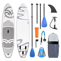 Planche à pagaie gonflable en PVC SUP, planche de ski nautique, planche à roulettes aquatiques, couleur classique, ensemble complet d'accessoires, adulte