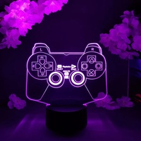 Lampe de chevet LED avec icône de console de jeu