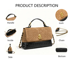 3397 J Design popolare minimalista quotidiano pelle PU spaziosa borsa a tracolla poliestere moda borse stile Casual regalo per le donne - Product Image 2