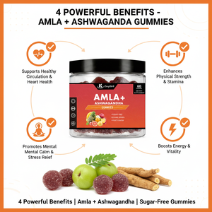 Gomitas de Ashwagandha y Fruta de <span class=keywords><strong>Amla</strong></span> Kangherb, Suplemento Dietético Herbal para el Apoyo Inmunológico y el Crecimiento del Cabello, Uso en Adultos - Product Image 3