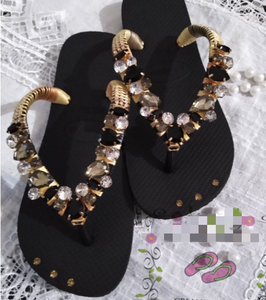 Nhà Máy Cung Cấp Chất Lượng Cao Rhinestone Tùy Chỉnh Brazil Dép Trang Trí Phụ Nữ Giày Phụ Kiện New Chuỗi <span class=keywords><strong>Flip</strong></span> Flop - Product Image 5