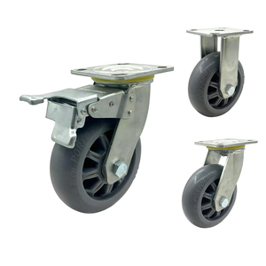 Rodízio Giratório Reforçado de <span class=keywords><strong>150mm</strong></span> (6 Polegadas) com Roda Sólida de TPR de Alta Elasticidade para Carrinhos de Mão - Product Image 3