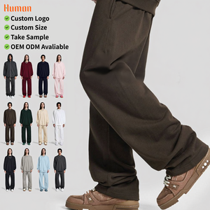 Pantalons droits sur mesure en gros pour hommes, pantalons amples à cordon de serrage, coupe décontractée classique, jambes larges, sans revers, pantalons de survêtement pour hommes - Product Image 1