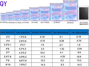 Q Y Custom Print Transparent Holographic Resealable Smell Proof Food Small Ziplock Plastic Packaging Mylar Hologram Bags - Product Image 5