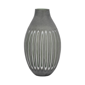 Vaso Ovale Decorativo Moderno in Vetro con Profilo Scolpito per Soggiorno, Camera da Letto, Ufficio e Tavolo - Product Image 1