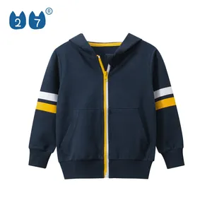 Customized Logo New Design Fleece Children Plain Printed Black Fashion Kids Hoody With Zipper